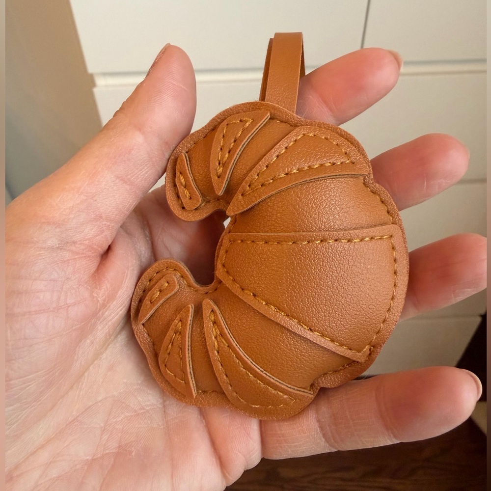Croissant Squishy Leather Bag Charm